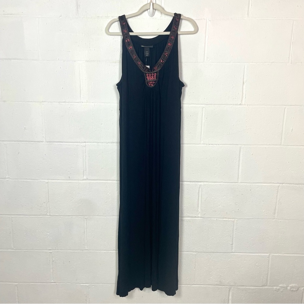 Lane Bryant NWT‎ Tank Maxi Dress Black Sequins Empire Waist BoHo Artsy Indie 24
